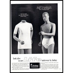 1965 Jockey Menswear Life Underwear Vintage Print Ad Mannequin Wall Art Photo